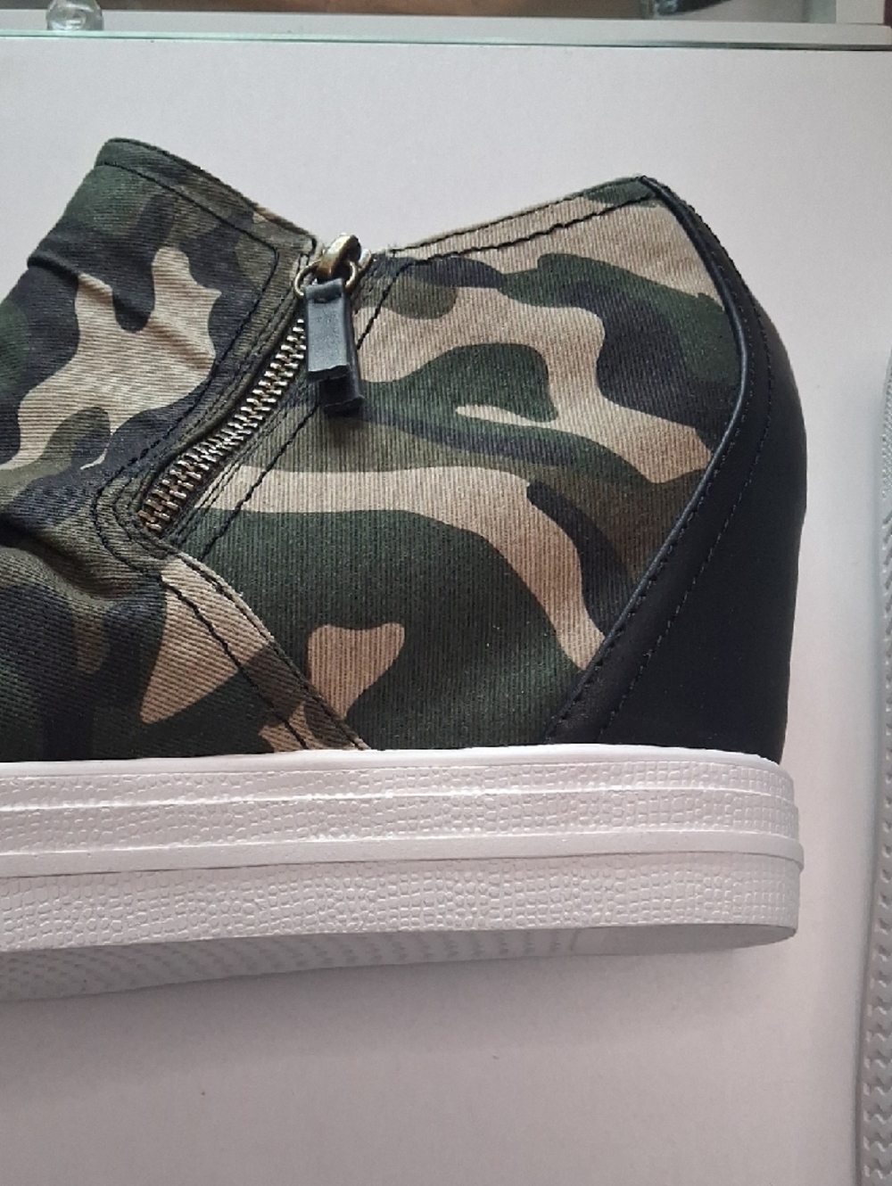 Not Rated Camo High-Top Sneakers in Olive and Black - Picture 6 of 10
